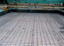 Reinforcement of the mat foundation